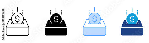 Donation Icon Set Multiple Style Collection