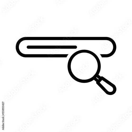 Vector black line icon for Search