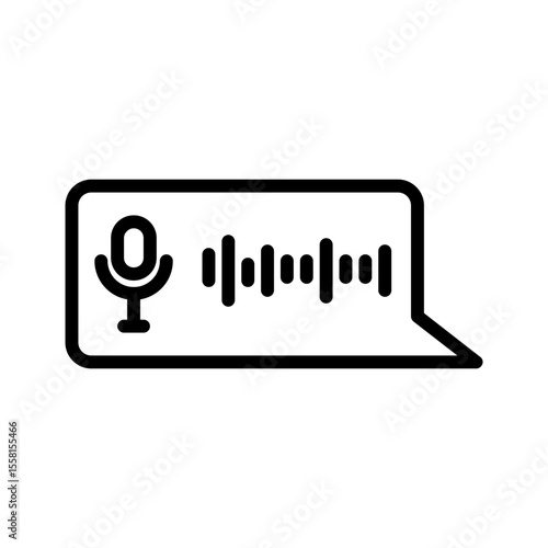 Vector black line icon for Voice message