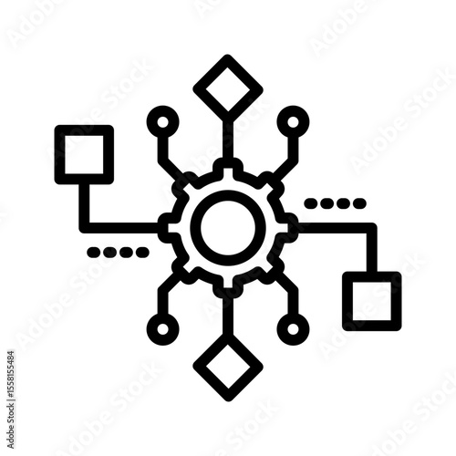 Vector black line icon for Algorithm