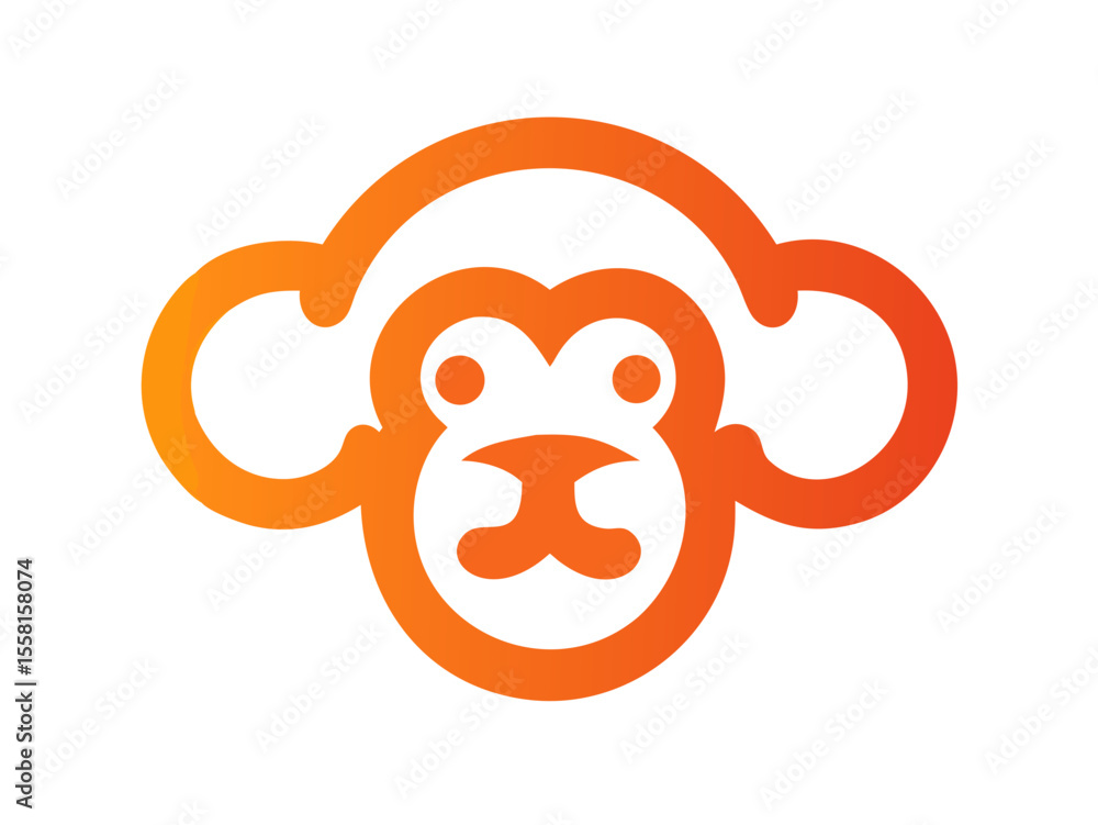 Monkey logo sat vector desigen
Monkey logo sat vector desigen