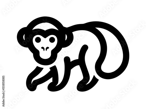 Monkey logo sat  vector desigen 
