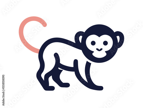 Monkey logo sat  vector desigen 
