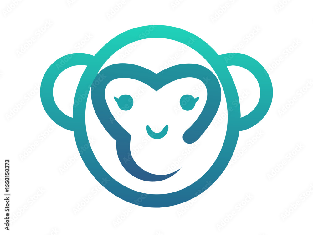 Monkey logo sat vector desigen Monkey logo sat vector desigen