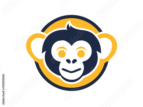 Monkey logo sat  vector desigen 
