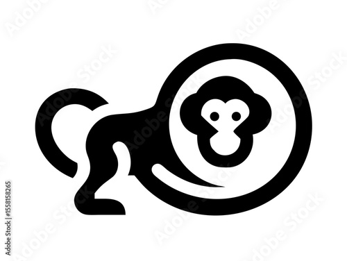 Monkey logo sat  vector desigen 
