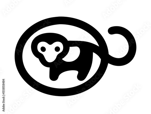 Monkey logo sat vector desigen 