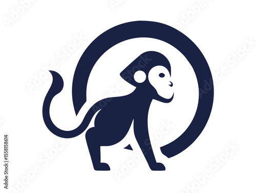 Monkey logo sat  vector desigen 
