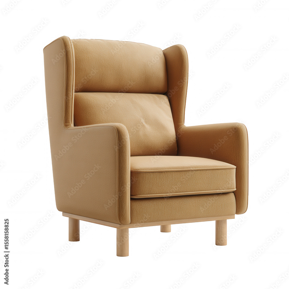 Stylish tan armchair with a modern design, perfect for adding comfort and elegance to any living space. Ideal for cozy reading nooks or chic interior decors. Stylish tan armchair with a modern design, perfect for adding comfort and elegance to any living space. Ideal for cozy reading nooks or chic interior decors.