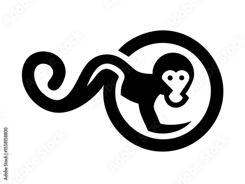 Monkey logo sat vector desigen 