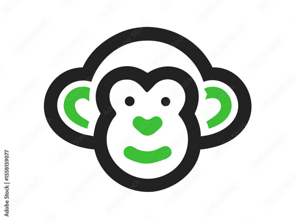 Obraz premium Monkey logo sat vector desigen 