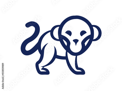 Monkey logo sat vector desigen 