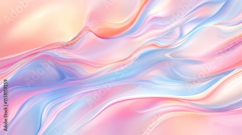 Wallpaper Mural Pastel holographic gradient clouds against a soft pink sky Torontodigital.ca