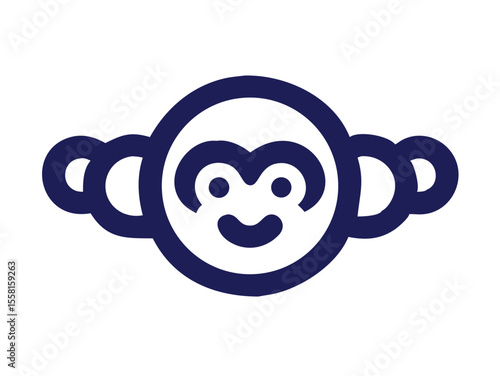 Monkey logo sat  vector desigen 
