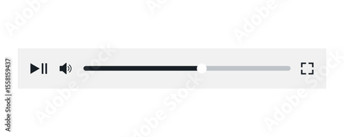 Minimized video player bar or audio player control panel.