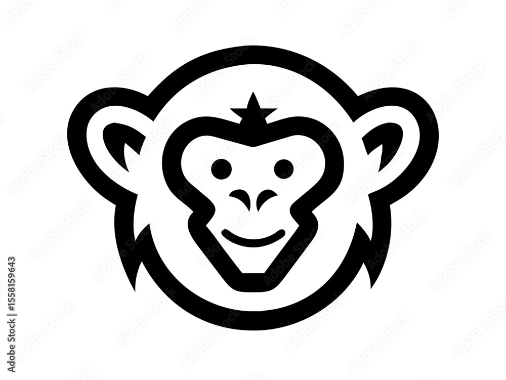 Obraz premium Monkey logo sat vector desigen 