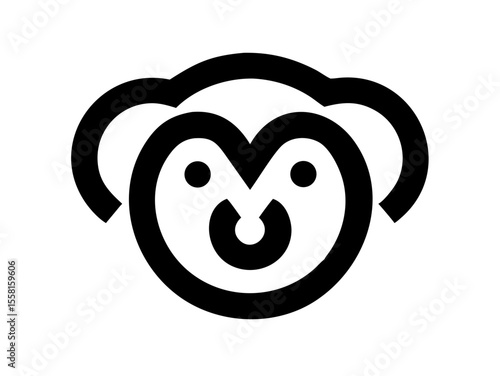 Monkey logo sat vector desigen  
 