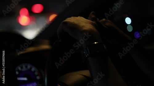 driving a car in the night 