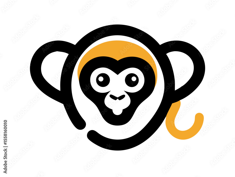 Obraz premium Monkey logo sat vector desigen 