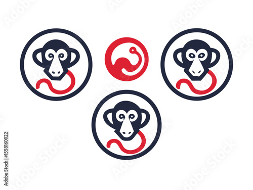 Monkey logo sat vector desigen 
 