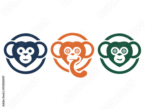 Monkey logo sat vector desigen 
 