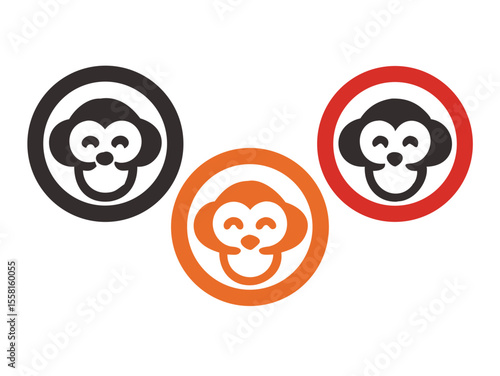 Monkey logo sat vector desigen 
 