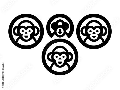 Monkey logo sat vector desigen 
 