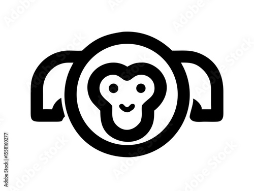 Monkey logo sat vector desigen 
 