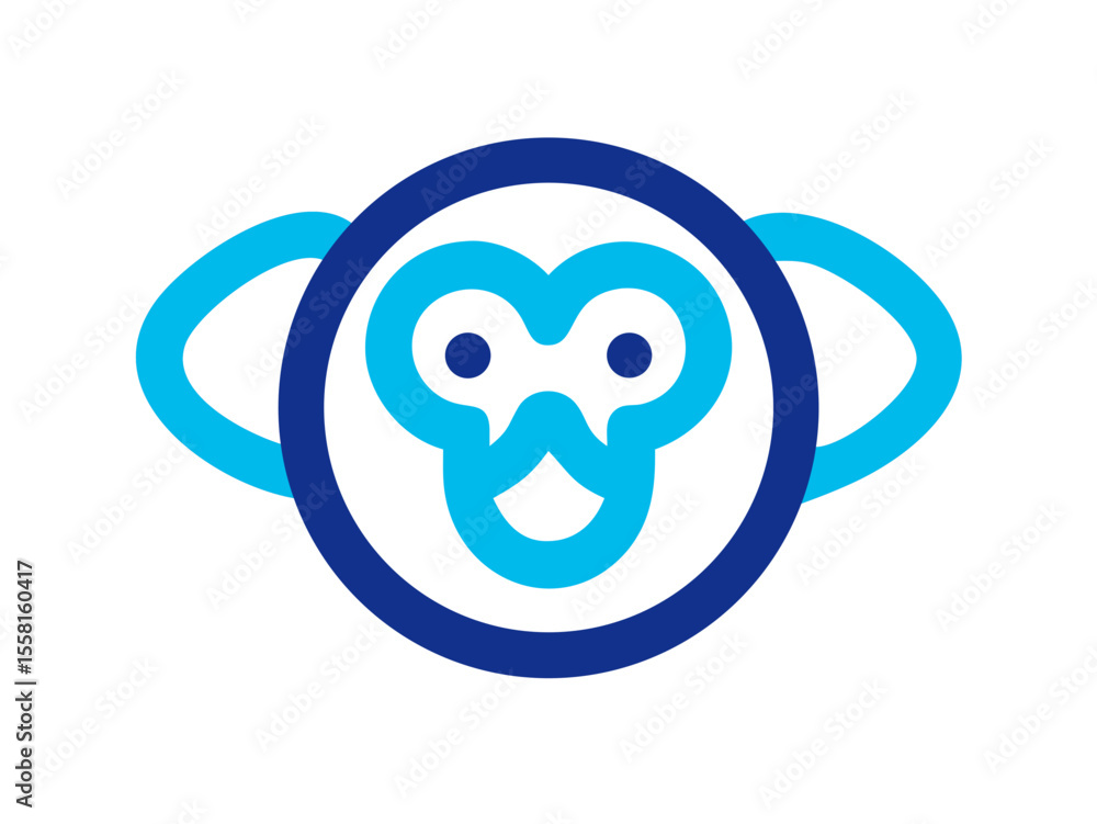 Obraz premium Monkey logo sat vector desigen 