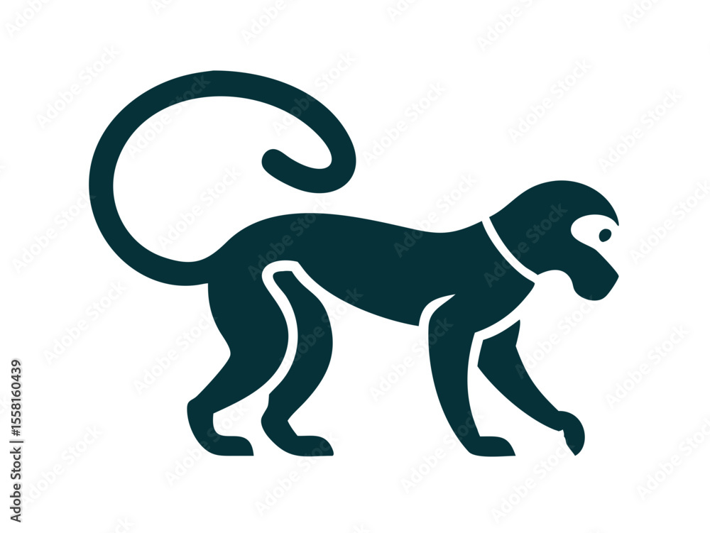 Obraz premium Monkey logo sat vector desigen 