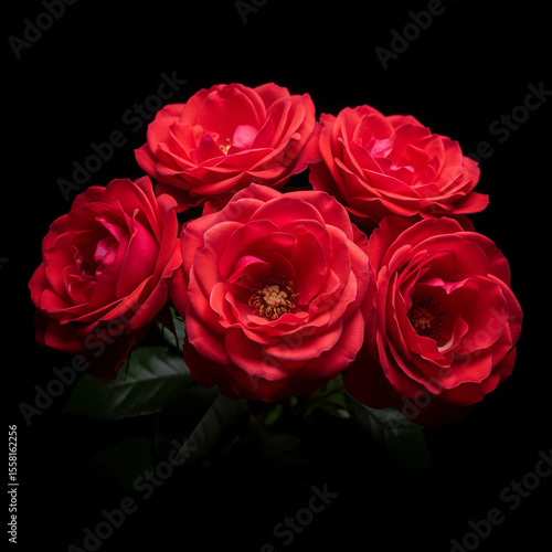 Black background with red rose in the center