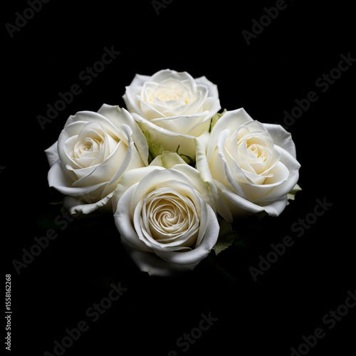 Black background with white rose in the center