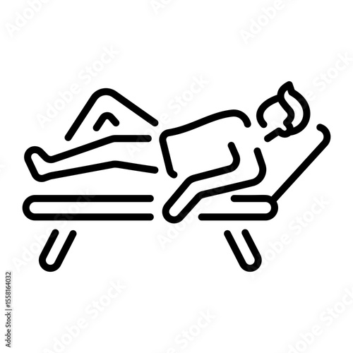 A linear style icon representing relaxing