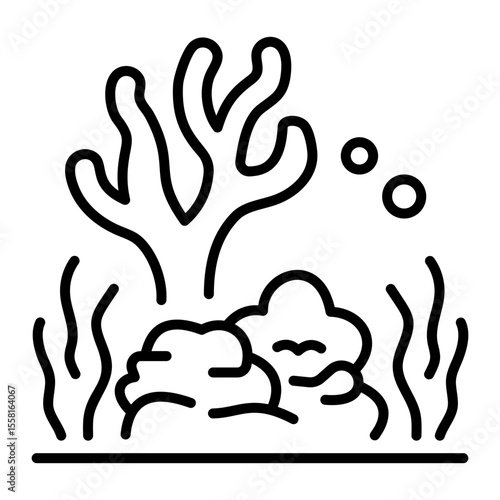 A linear style icon representing coral reef