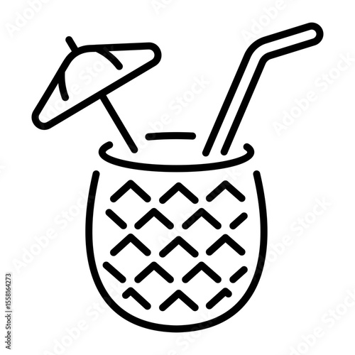 A line style icon showing pineapple juice