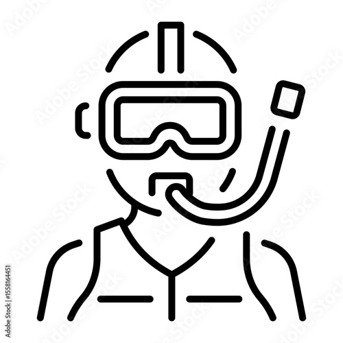 An outline style icon depicting snorkeling mask