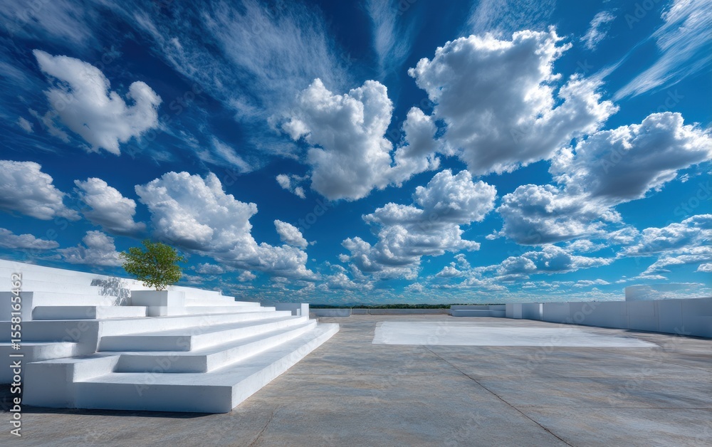 White architectural structure under a vast sky White architectural structure under a vast sky