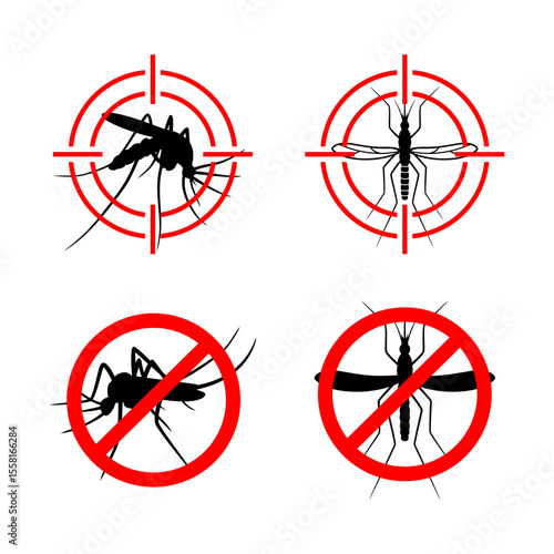 mosquito pest control warning sign stock illustrations