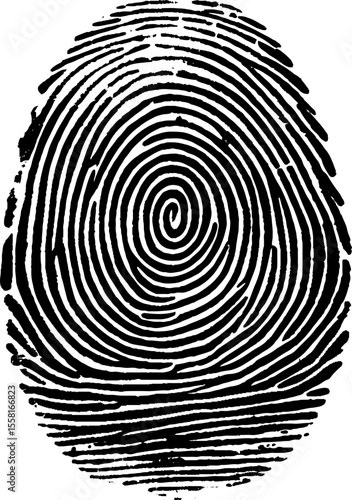 Fingerprint icon Signature concept for password encryption. to protect information. 