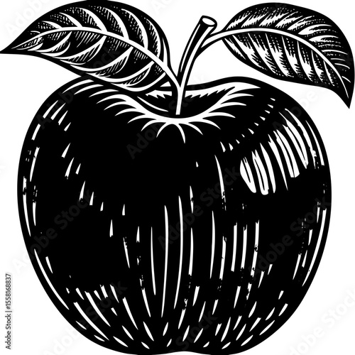 apple (linocut style)