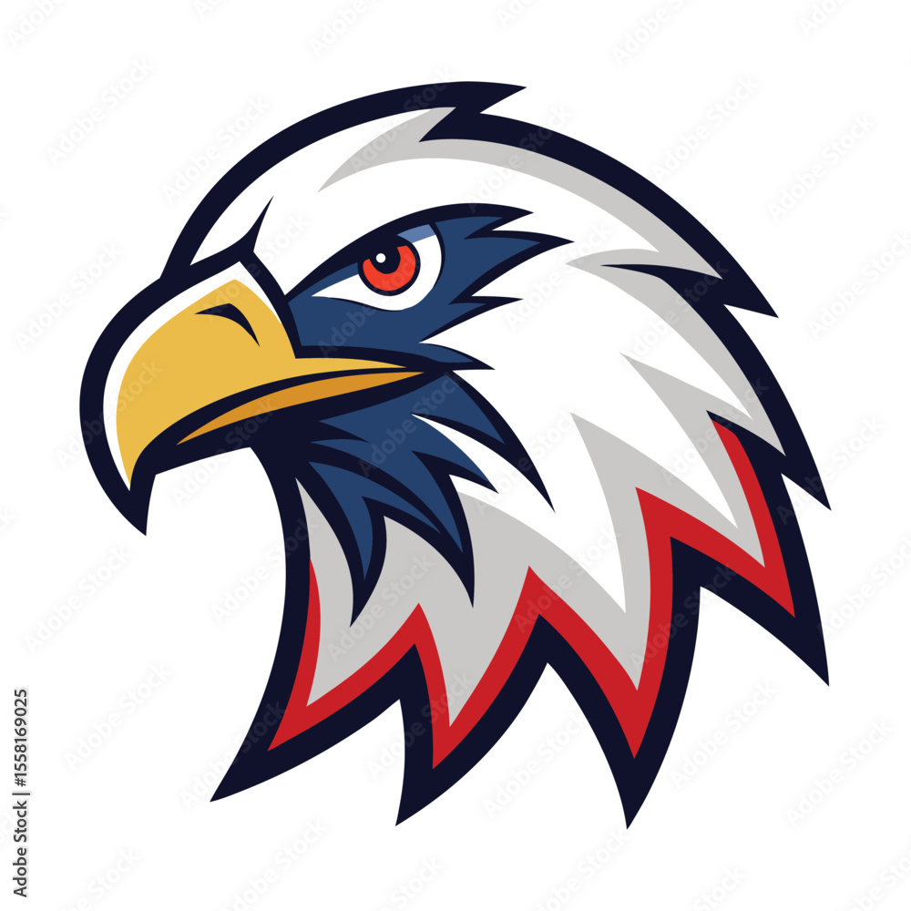 Fototapeta premium eagle head mascot logo sharp eyes patriotic styl
