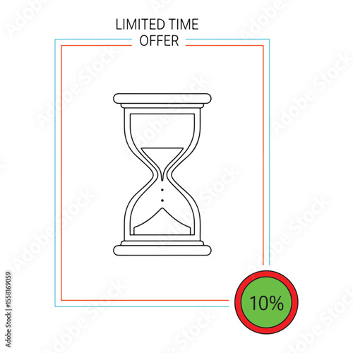 Limited time offer sandglass icon 10 percent off