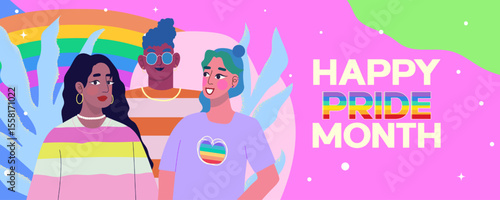 Pride celebration promoting inclusivity and diversity. Vector illustration