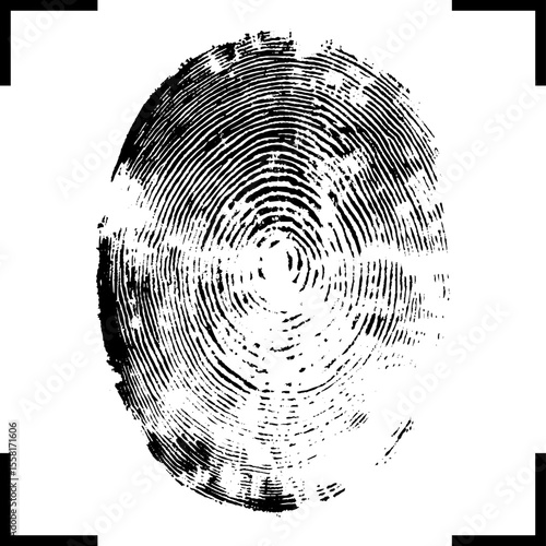 Fingerprint icon. Fingerprint identification system. Digital and cyber security, biometric authorization. 