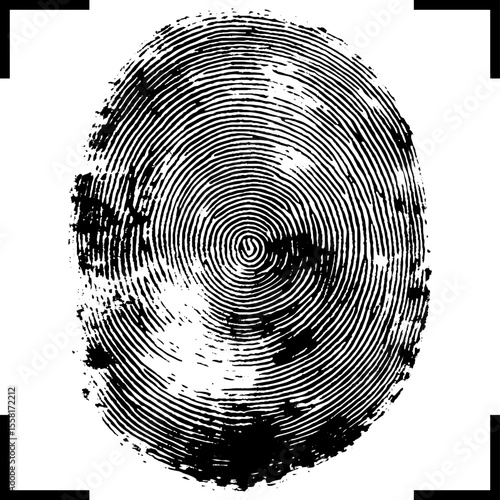 Abstract Bio-metric Icon Detailed for Fingerprint Scan Biometric Concept Icon on White. 