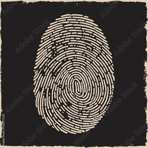 Fingerprint scanner. Icon for design on blank background
