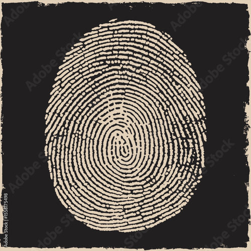 Fingerprint scanner. Icon for design on blank background