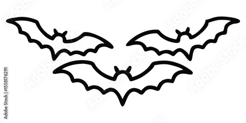 Silhouette Of Halloween Bats Vector Illustration