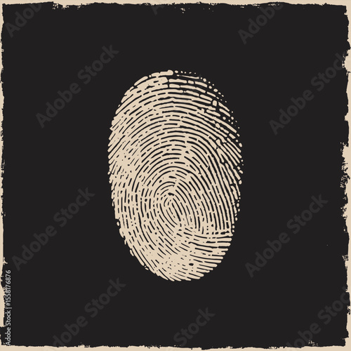 Black and brown close up of a fingerprint stock illustration