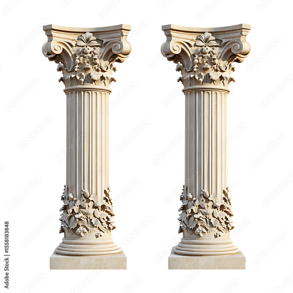 Fototapeta premium Classic Architectural Columns Elegant Marble Pillars for Design Inspiration